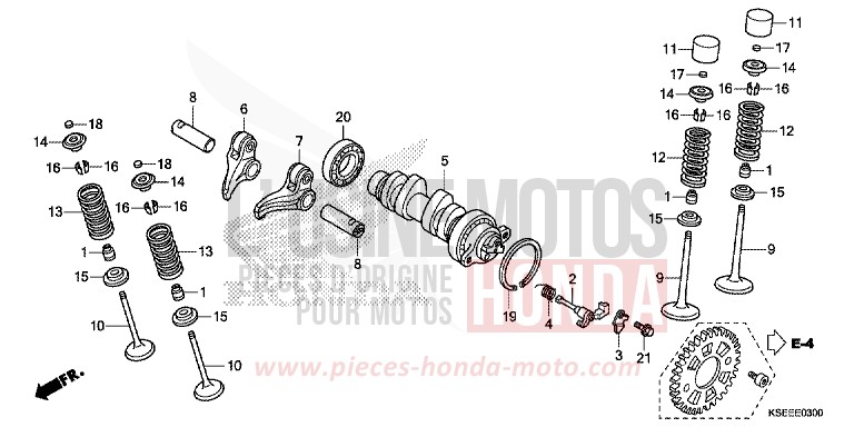 ARBRE A CAMES/SOUPAPE de CRF150R "Grandes Roues" EXTREME RED (R292) 2013